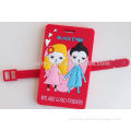 rubber cartoon his and hers hotel bag tag for couple